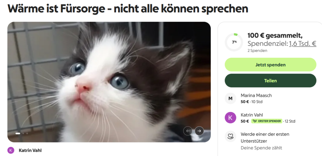 Spendet auf GoFundMe für unser Heizöl!